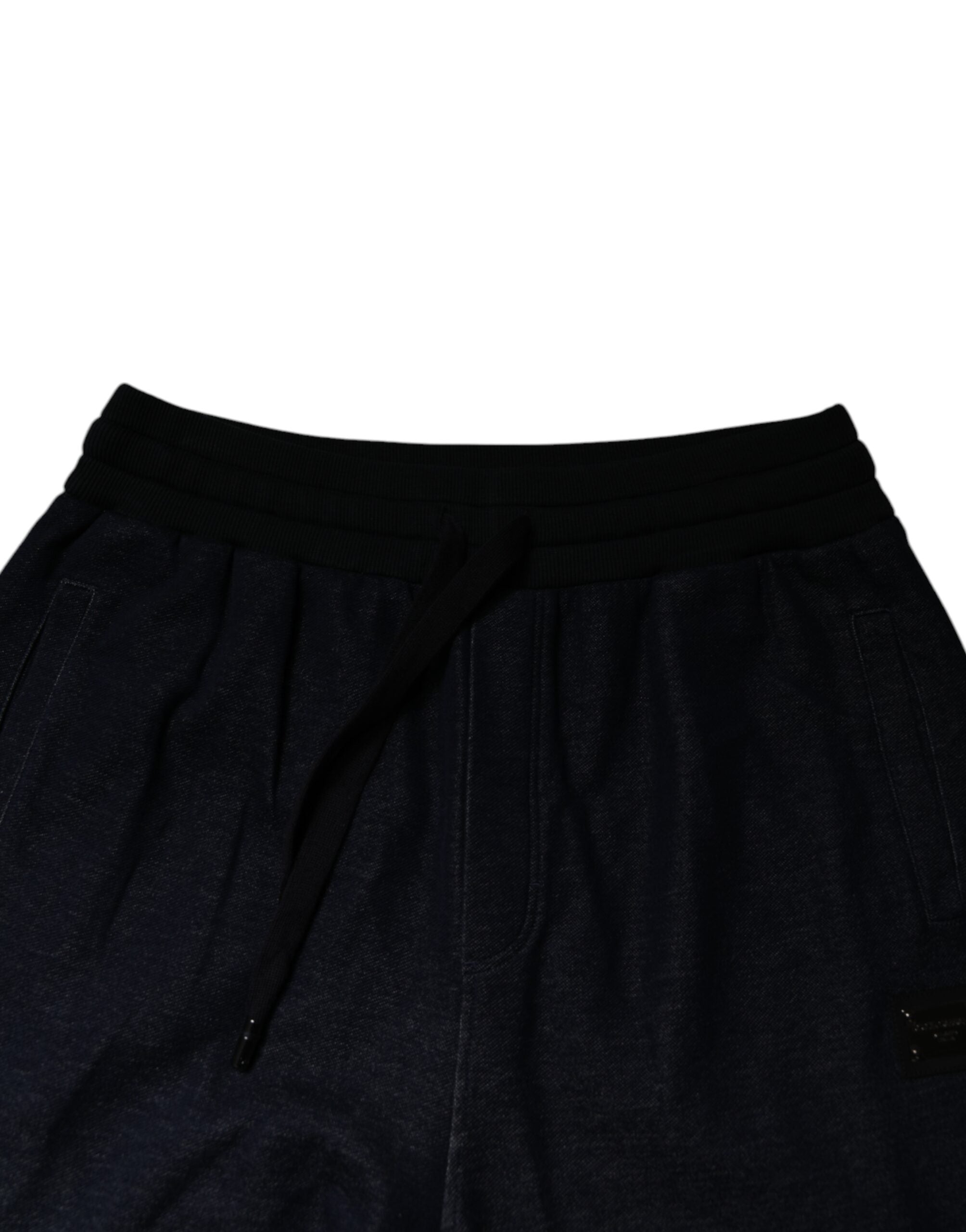 Dolce & Gabbana Black Jacquard Jogger Men Sweatpants Pants Dolce & Gabbana