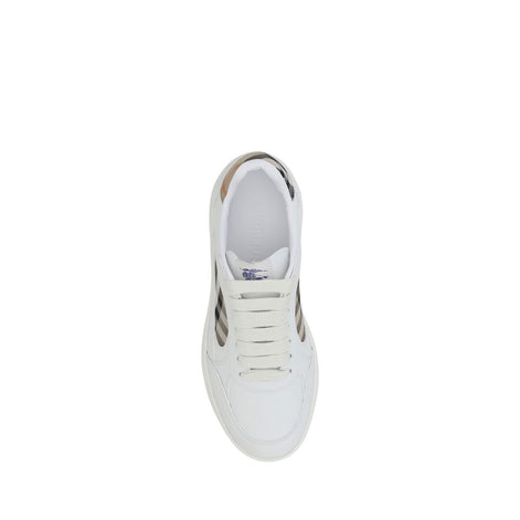 Burberry White Calf Leather Bos Taurus Low Top Sneakers Burberry