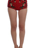 Dolce & Gabbana Red Silk Roses Sicily Shorts Dolce & Gabbana