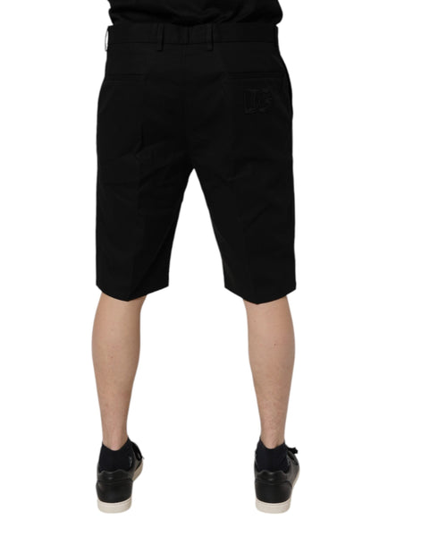 Dolce & Gabbana Black Cotton Stretch Mid Waist Bermuda Shorts Dolce & Gabbana