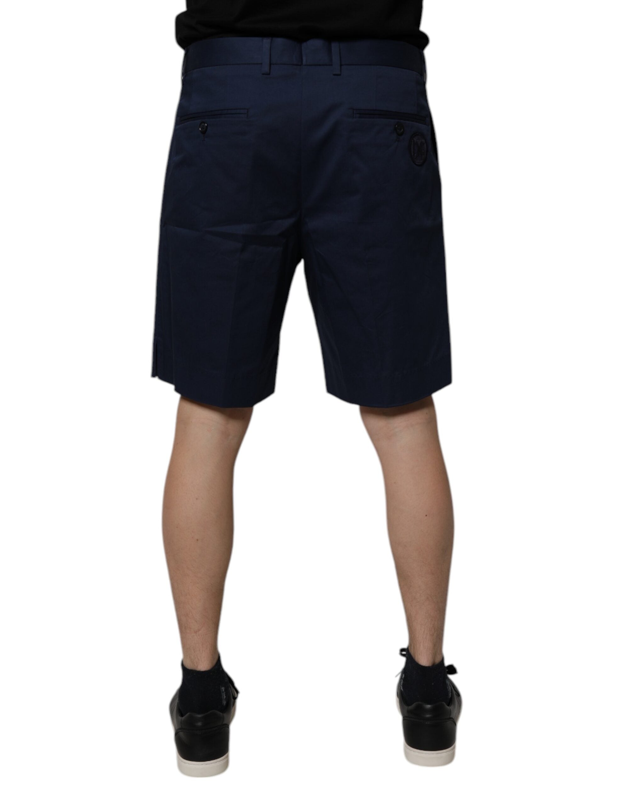 Dolce & Gabbana Dark Blue Cotton Mid Waist Men Bermuda Shorts Dolce & Gabbana