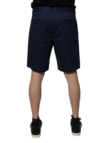 Dolce & Gabbana Dark Blue Cotton Mid Waist Men Bermuda Shorts Dolce & Gabbana
