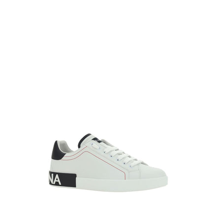 Dolce & Gabbana White Calf Leather Bos Taurus Low Top Sneakers Dolce & Gabbana