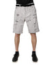 Dolce & Gabbana Light Gray Tattered Men Denim Bermuda Shorts Dolce & Gabbana