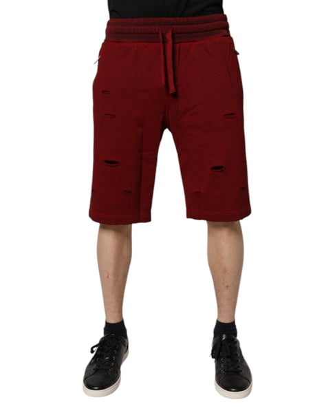 Dolce & Gabbana Bordeaux Cotton Bermuda Men Sweatshorts Shorts Dolce & Gabbana