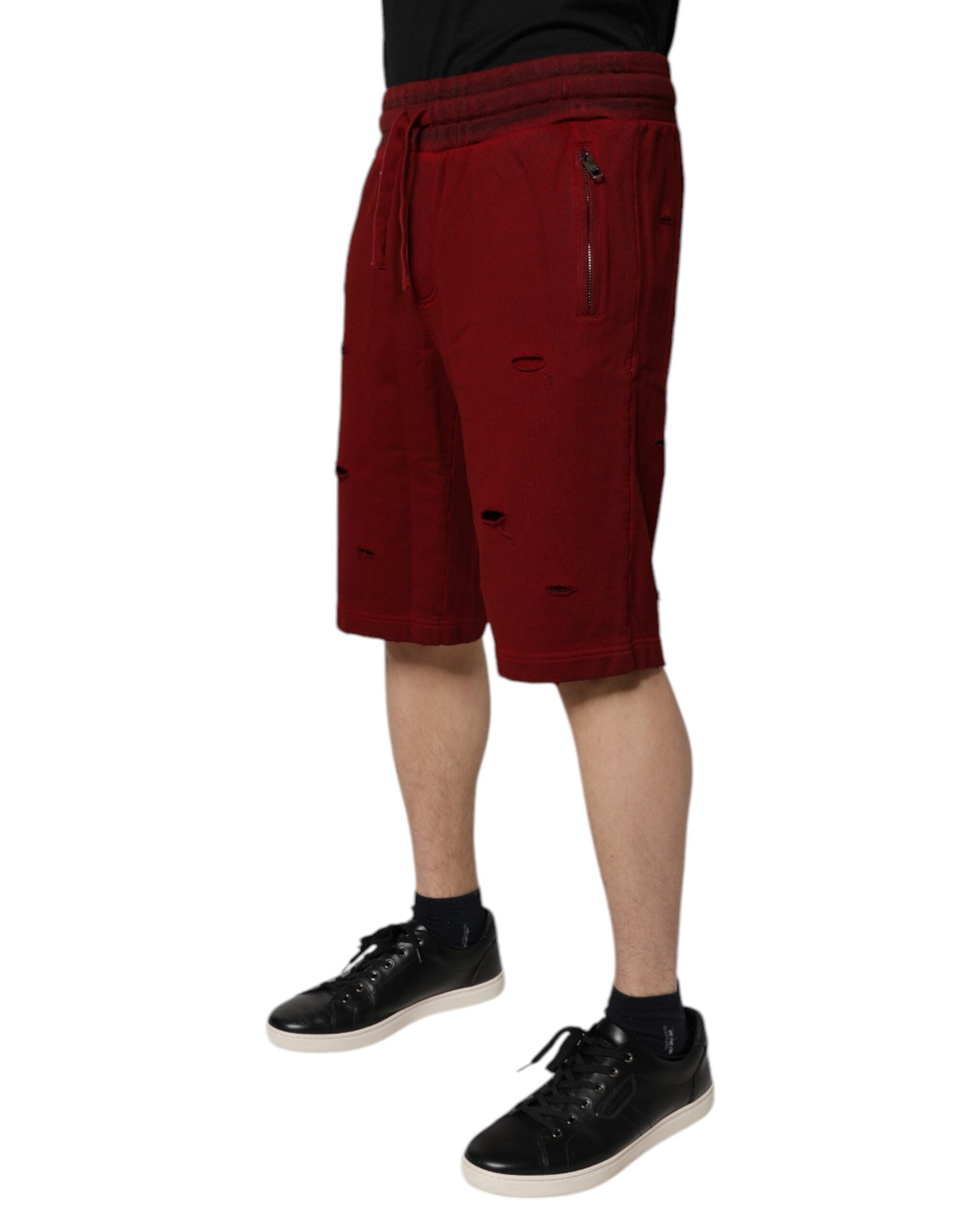 Dolce & Gabbana Bordeaux Cotton Bermuda Men Sweatshorts Shorts Dolce & Gabbana