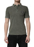 Dolce & Gabbana Army Green Logo Plaque Cotton Polo Shirt T-shirt Dolce & Gabbana