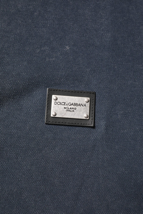 Dolce & Gabbana Dark Blue Logo Plaque Cotton Men Polo Shirt T-shirt Dolce & Gabbana