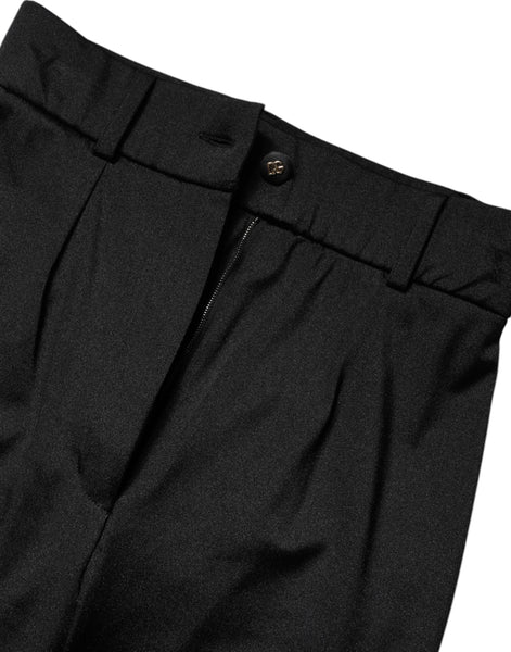 Dolce & Gabbana Black Nylon High Waist Slim Fit Pants Dolce & Gabbana