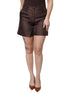 Dolce & Gabbana Brown Floral Brocade Mid Waist Mini Short Dolce & Gabbana