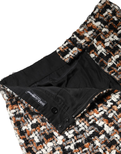 Dolce & Gabbana Multicolor High Waist Tartan Tweed Mini Skirt Dolce & Gabbana