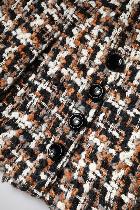 Dolce & Gabbana Multicolor High Waist Tartan Tweed Mini Skirt Dolce & Gabbana