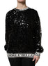 Dolce & Gabbana Black DG Queen Sequin Pullover Sweater Dolce & Gabbana