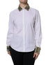 Dolce & Gabbana White Cotton Long Sleeves Sequin Shirt Top Dolce & Gabbana