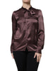 Dolce & Gabbana Brown Ascot Collar Long Sleeve Blouse Top Dolce & Gabbana