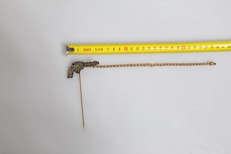 Dolce & Gabbana Black Gold Brass Copper Revolver Brooch Lapel Pin Dolce & Gabbana