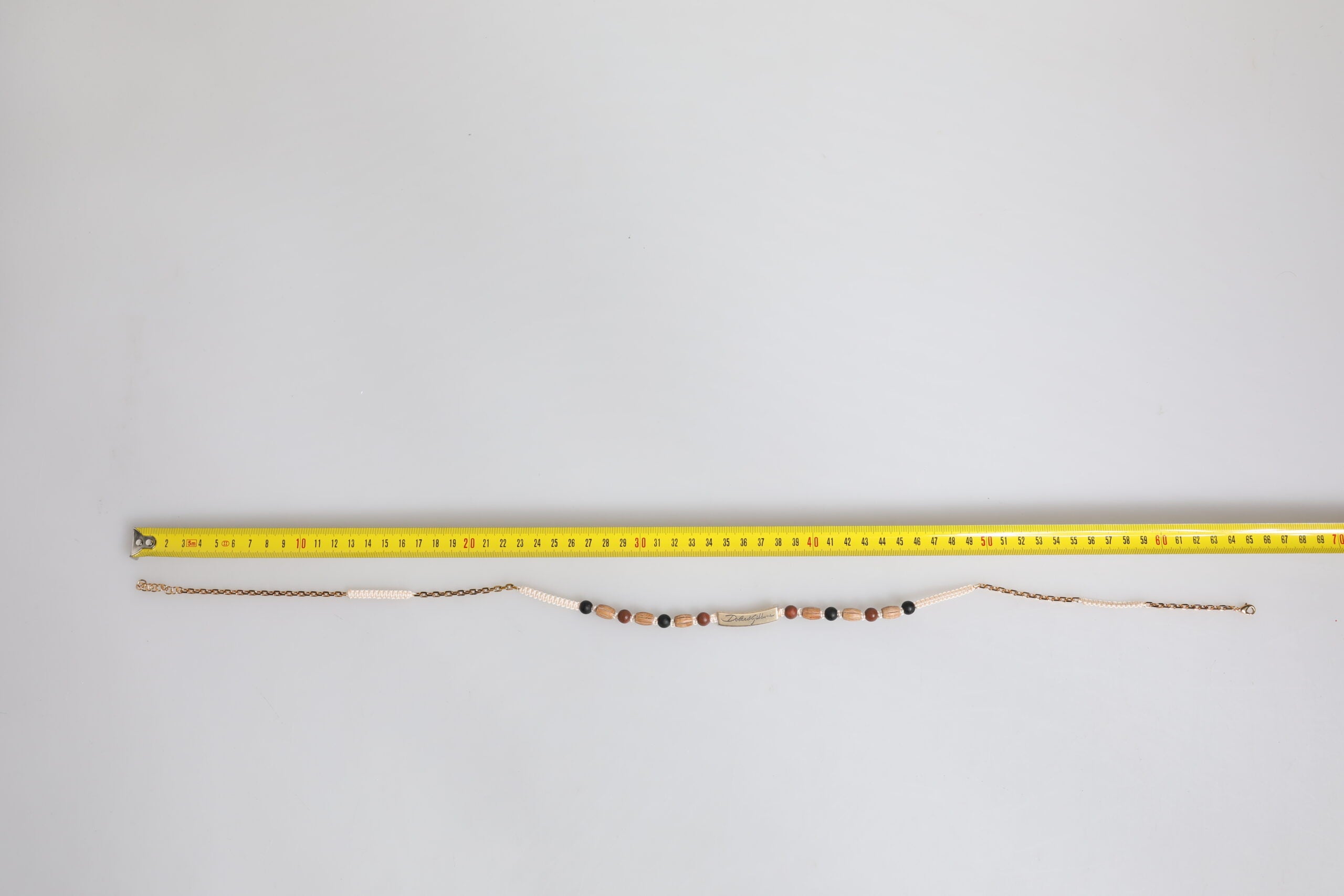 Dolce & Gabbana Black Gold Wooden Beaded Logo Pendant Necklace Dolce & Gabbana