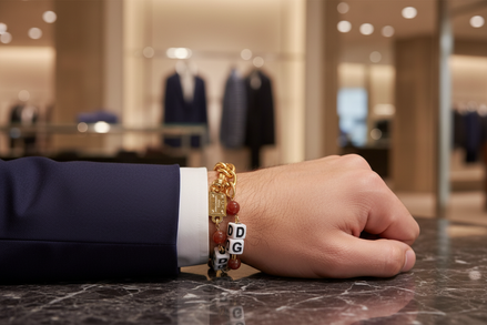 Bracelet Dolce &amp; Gabbana multicolore en laiton doré avec logo DG et dés