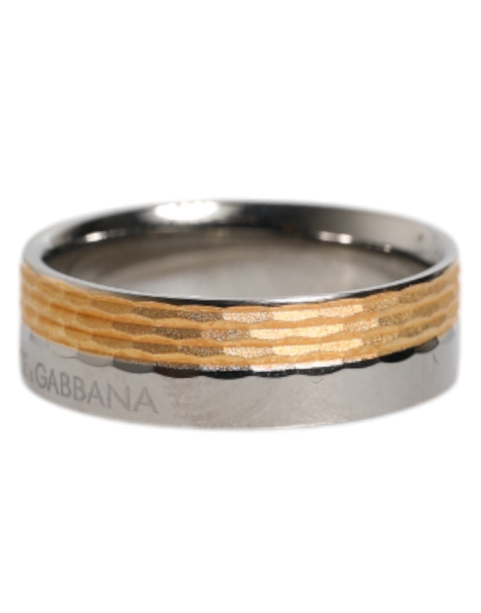 Dolce & Gabbana Gold Silver Tone Real Brass DG Logo Ring Dolce & Gabbana
