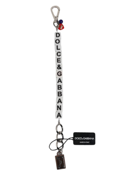 Dolce & Gabbana Silver Brass Chain Dice Logo Embellished Charm Bracelet Dolce & Gabbana