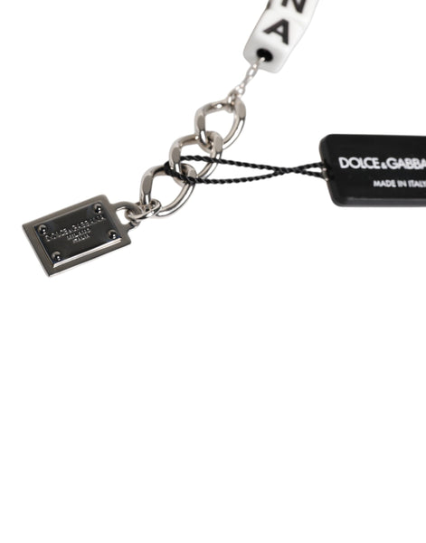 Dolce & Gabbana Silver Brass Chain Dice Logo Embellished Charm Bracelet Dolce & Gabbana