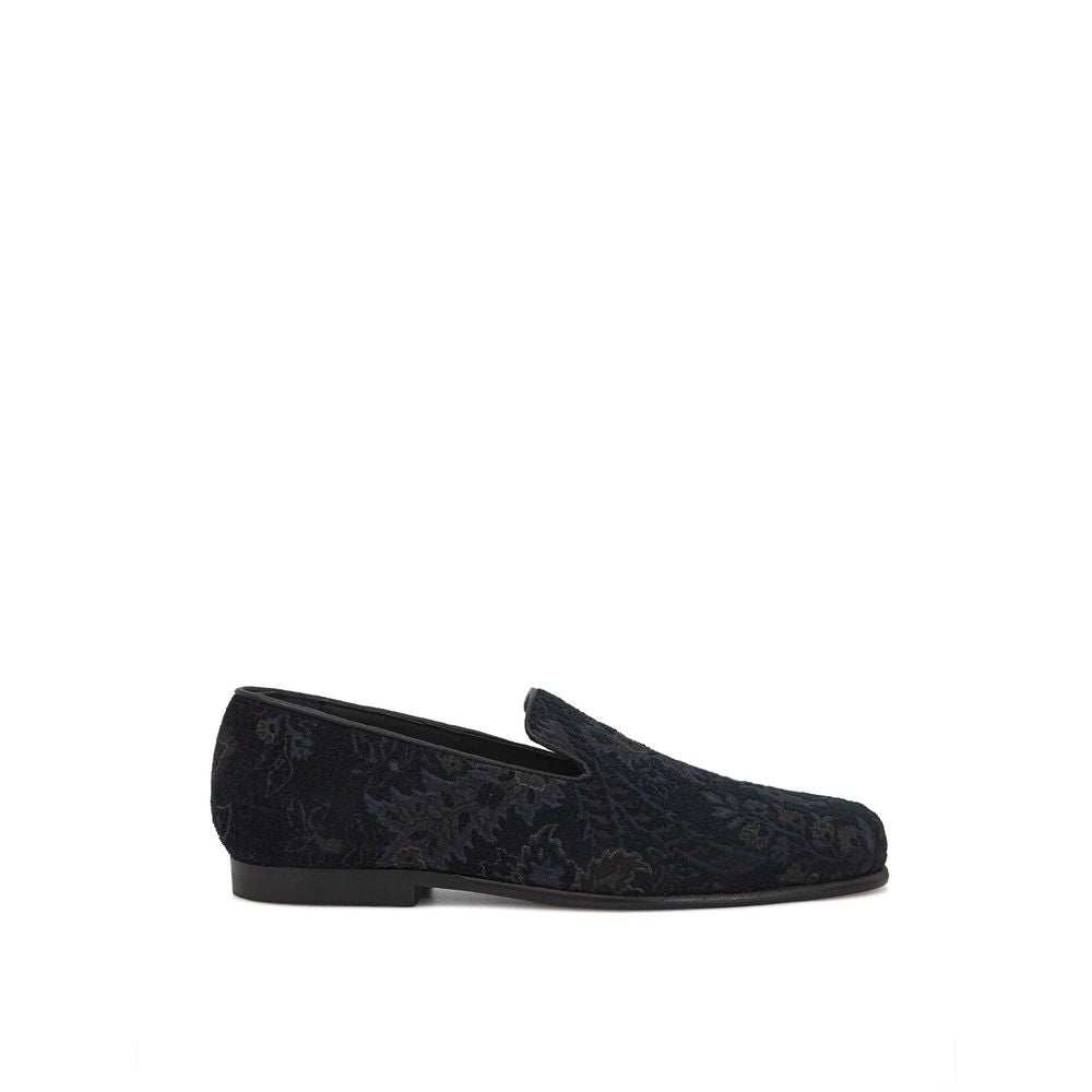 Etro Blue Leather Slip-On Loafers Etro