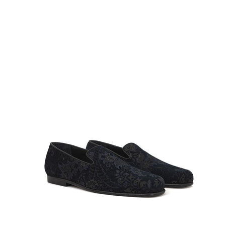 Etro Blue Leather Slip-On Loafers Etro
