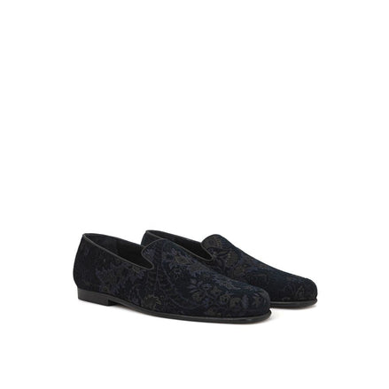 Etro Blue Leather Slip-On Loafers Etro