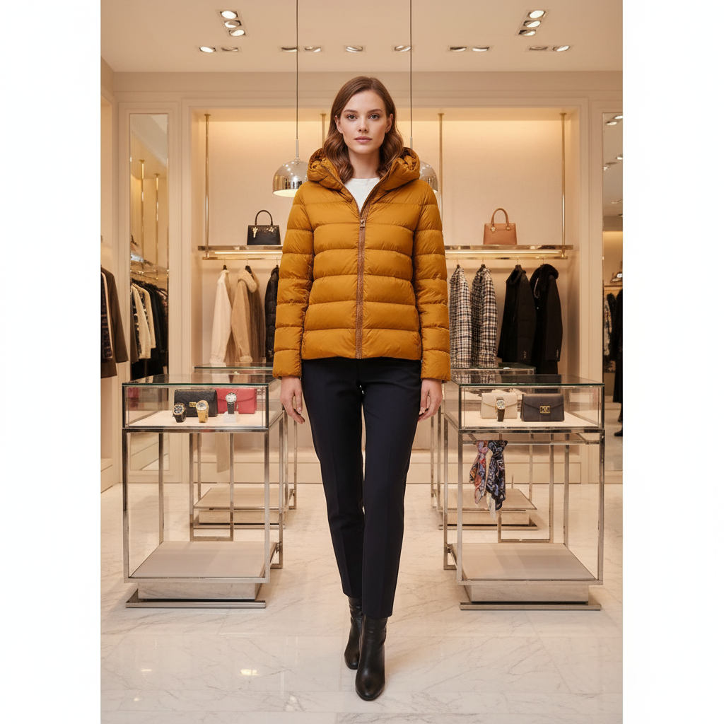 Herno Yellow Polyamide Coat Herno