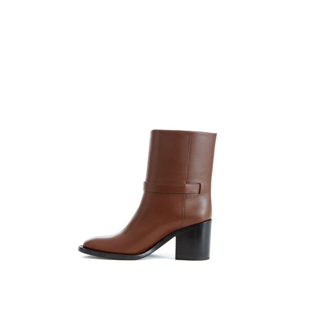 Burberry Brown Leather Ankle Boots Burberry