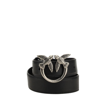 PINKO Black Calf Leather Bos Taurus Regular Belt PINKO
