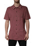 Dolce & Gabbana Dark Pink Button Down Casual Polo Men Shirt Dolce & Gabbana