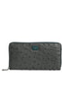Dolce & Gabbana Green Ostrich Logo Plaque Zip Around Continental Wallet Dolce & Gabbana