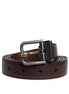 Dolce & Gabbana Brown Leather Silver Metal Buckle Belt Dolce & Gabbana