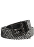 Dolce & Gabbana Black White Silver Tone Metal Buckle Belt Dolce & Gabbana