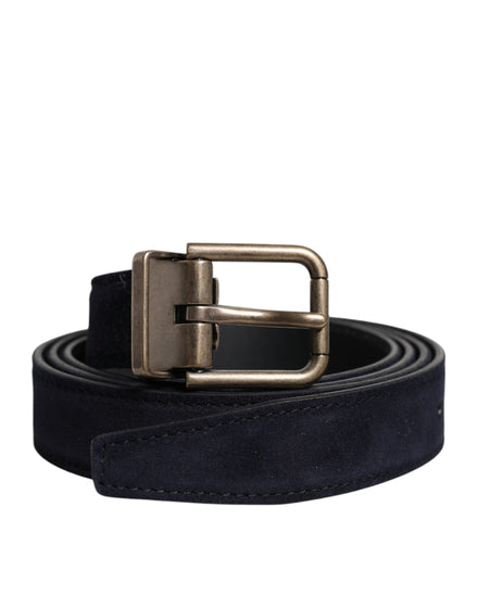 Dolce & Gabbana Black Goat Leather Metal Buckle Classic Belt Dolce & Gabbana