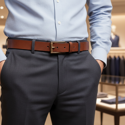 Ceinture Dolce &amp; Gabbana en cuir de veau marron avec boucle métallique classique