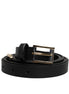 Dolce & Gabbana Black Calfskin Classic Metal Logo Buckle Belt Dolce & Gabbana