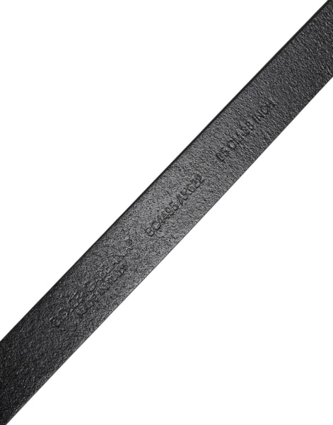 Dolce & Gabbana Black Calfskin Classic Metal Logo Buckle Belt Dolce & Gabbana