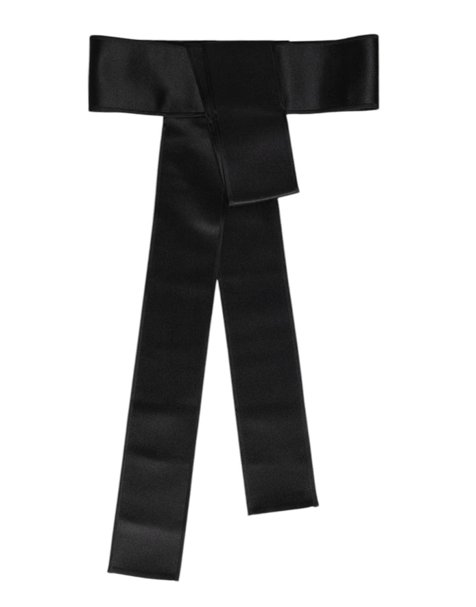 Dolce & Gabbana Black Satin Wide Waist Belt Dolce & Gabbana