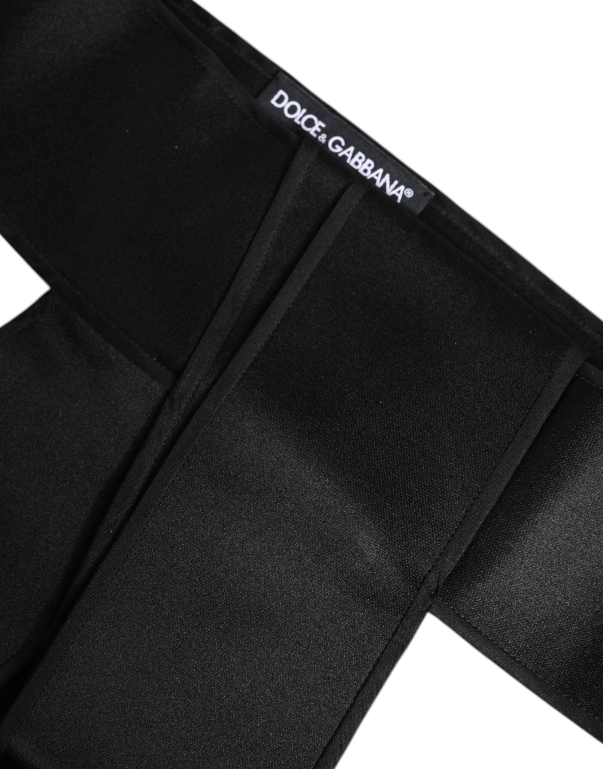 Dolce & Gabbana Black Satin Wide Waist Belt Dolce & Gabbana