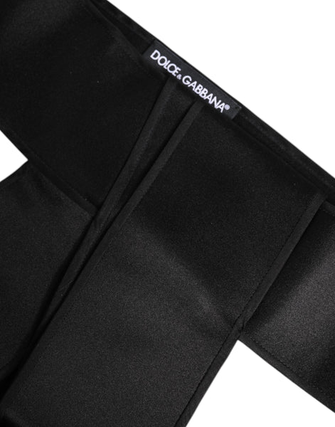 Dolce & Gabbana Black Satin Wide Waist Belt Dolce & Gabbana