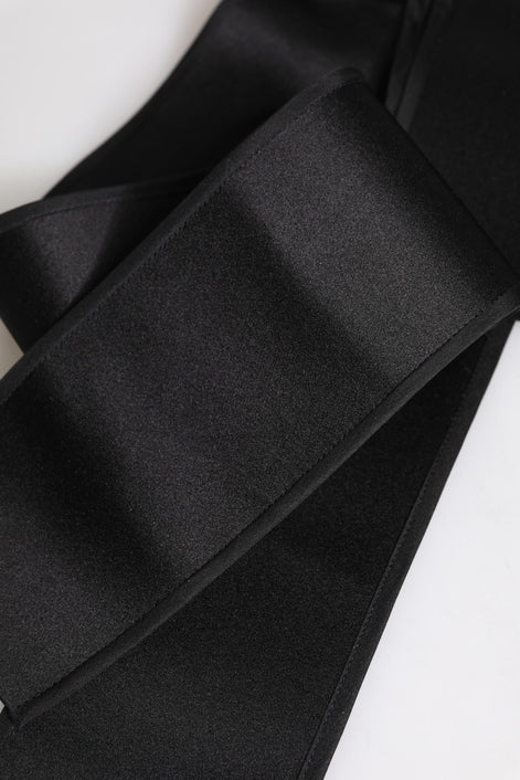 Dolce & Gabbana Black Satin Wide Waist Belt Dolce & Gabbana