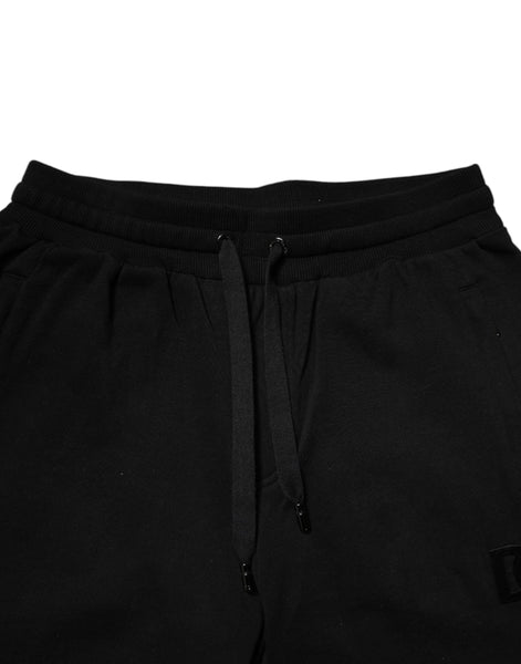 Dolce & Gabbana Black Cotton Mid Waist Jogger Sweatpants Pants Dolce & Gabbana