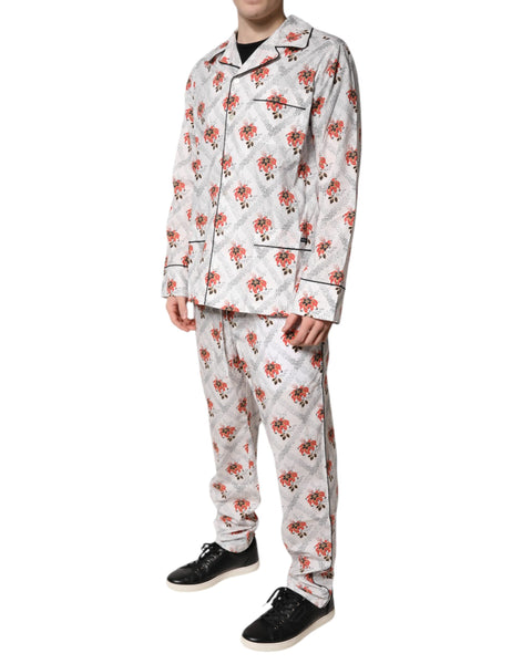 Dolce & Gabbana Multicolor Floral Print Cotton Pajama Set Sleepwear Dolce & Gabbana