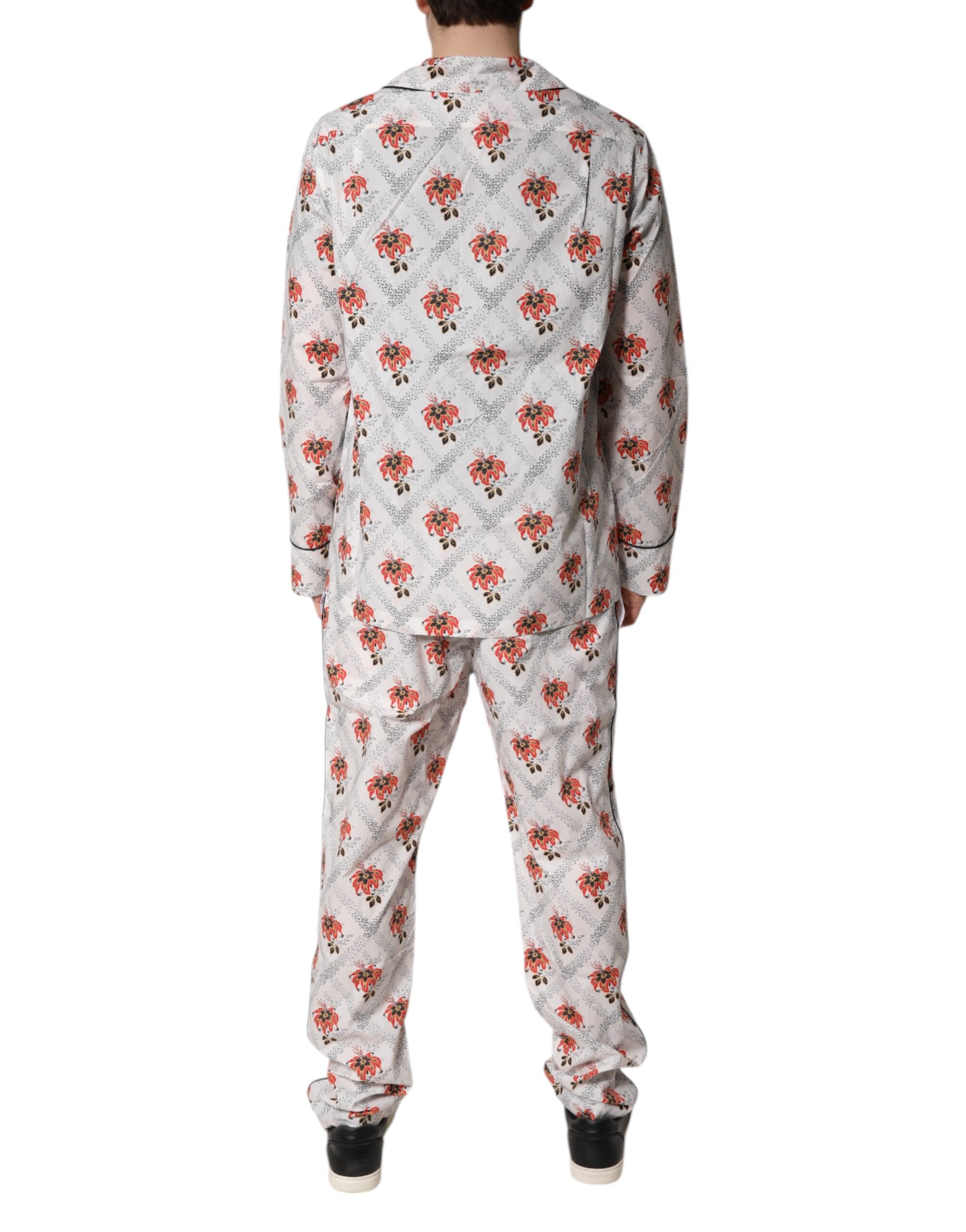 Dolce & Gabbana Multicolor Floral Print Cotton Pajama Set Sleepwear Dolce & Gabbana