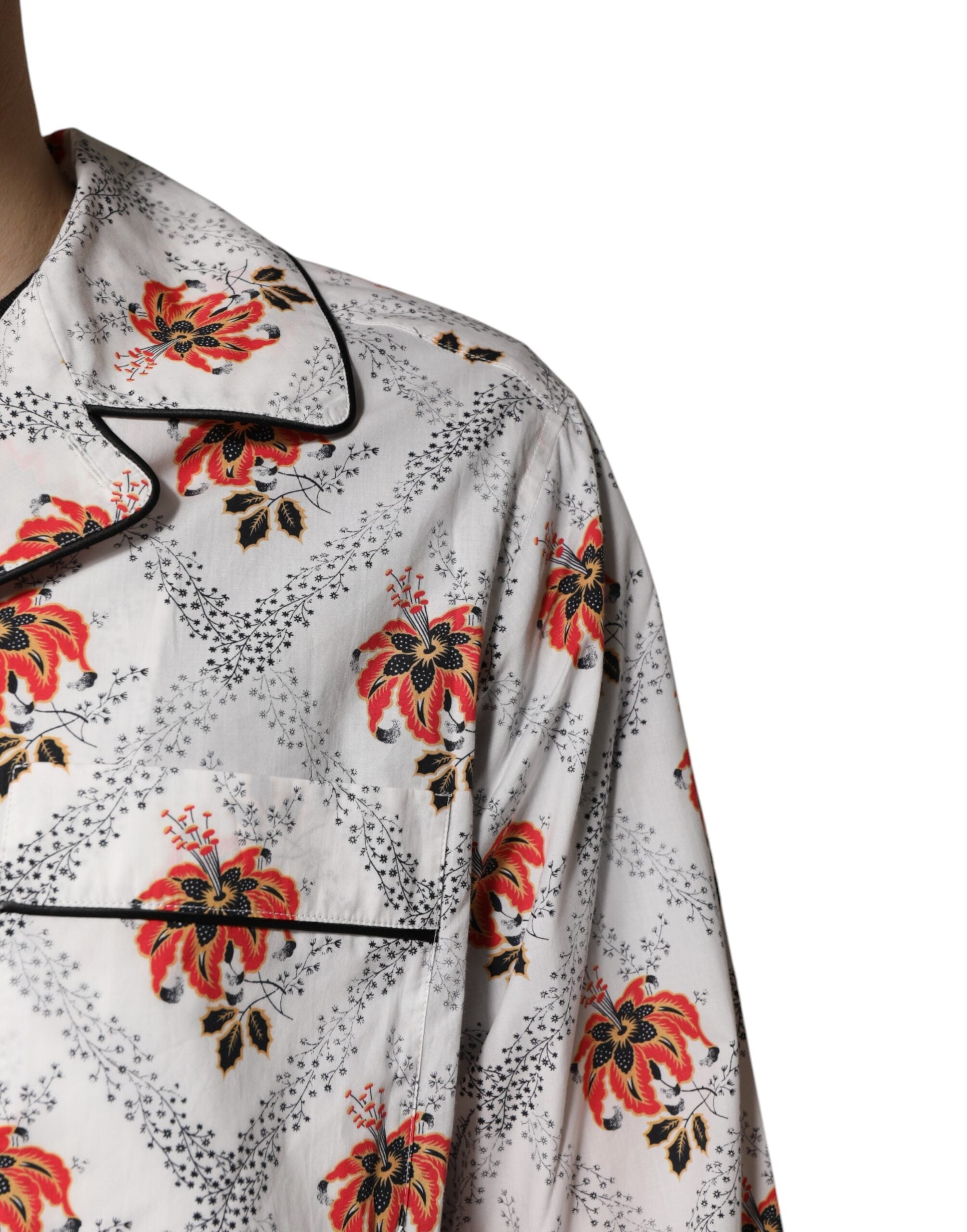 Dolce & Gabbana Multicolor Floral Print Cotton Pajama Set Sleepwear Dolce & Gabbana