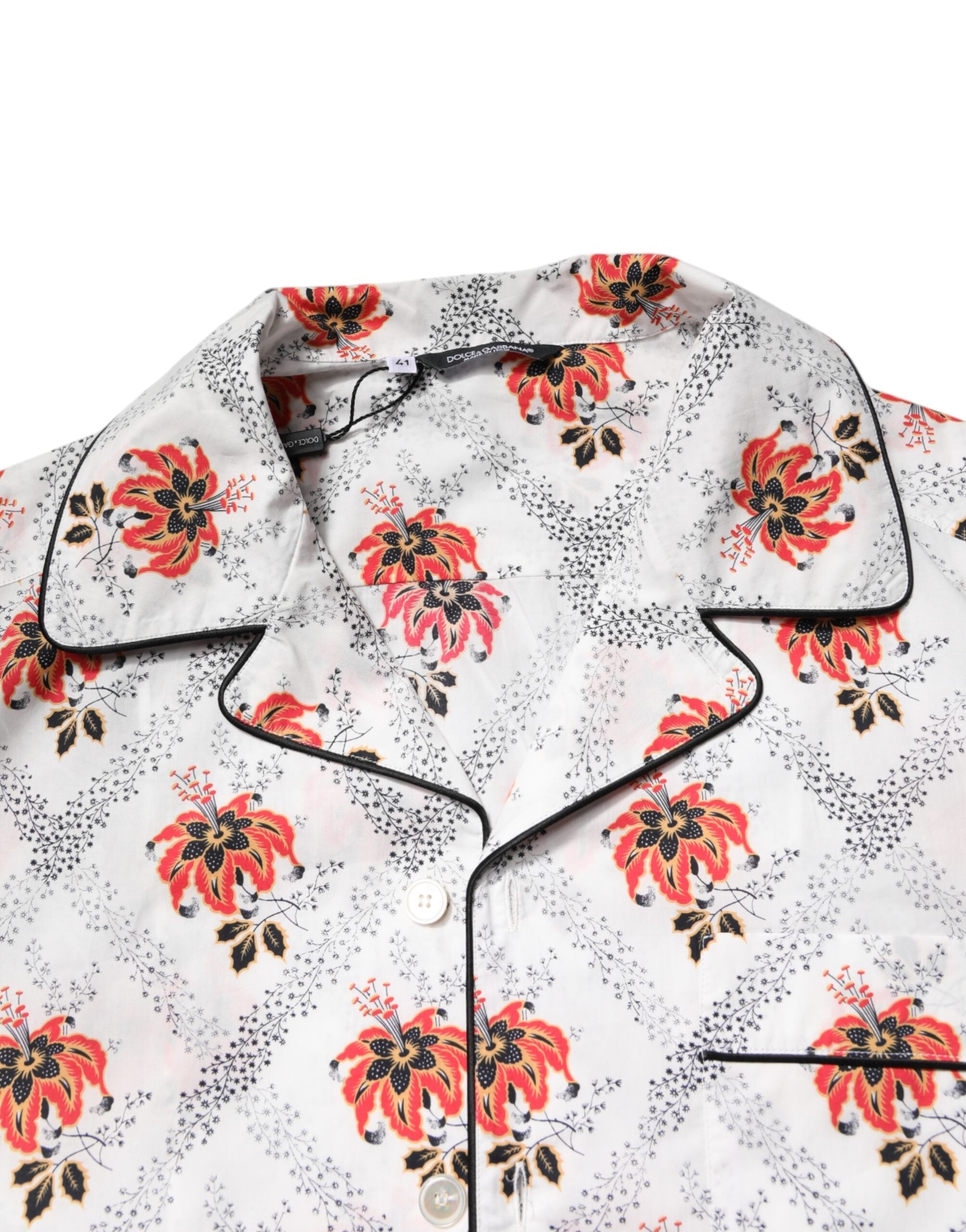 Dolce & Gabbana Multicolor Floral Print Cotton Pajama Set Sleepwear Dolce & Gabbana