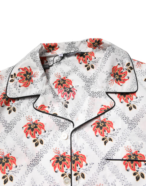 Dolce & Gabbana Multicolor Floral Print Cotton Pajama Set Sleepwear Dolce & Gabbana