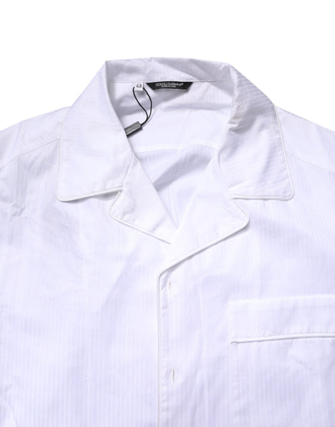Dolce & Gabbana White Cotton Shirt Pants Pajama Set Sleepwear Dolce & Gabbana